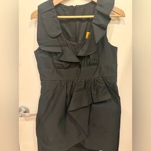 Asymmetrical pleated Joy Han Voom Black Sleeveless Dress